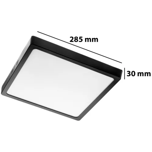 Felületre szerelhető mennyezeti lámpa LED panel 24W 4000K Fekete négyzet Proma LVT