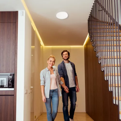 LED fürdőszobai mennyezeti lámpa ERIK 12W 4000K IP44 mikrohullámú mozgásérzékelő