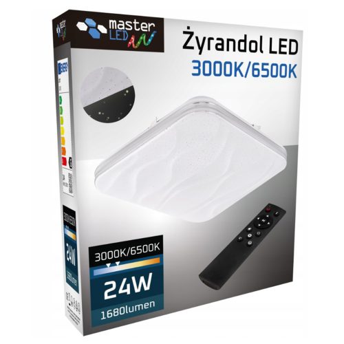 LED mennyezeti lámpa 33cm négyzet alakú mennyezeti lámpa 3000K-6500K csillaghatású