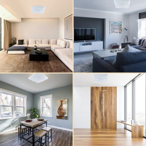 LED fürdőszobai mennyezeti lámpa 72W 3000-6500K White Square Diamond 43cm + Távirányító