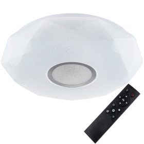   LED fürdőszobai mennyezeti lámpa 24W 3000-6500K fehér kerek gyémánt 39cm + távirányító