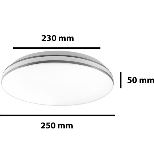 Kerek LED mennyezeti lámpa KIRO 12W 4000K 25cm IP44