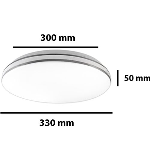 Kerek LED mennyezeti lámpa KIRO 18W 4000K 33cm IP44