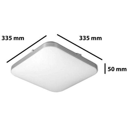 Négyzet alakú LED mennyezeti lámpa DOMIN 24W 4000K 33cm IP44
