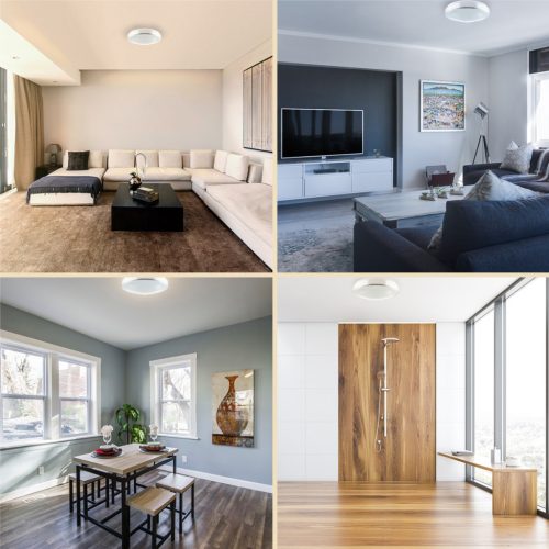 LED mennyezeti lámpa 16W 4000K SOLEN mennyezeti lámpa kerek IP44 ezüst