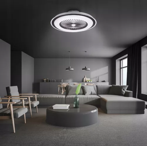 LED RODOS FAN mennyezeti lámpa 72W 2700K-6500K fekete + távirányító