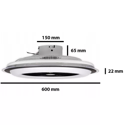 LED RODOS FAN mennyezeti lámpa 72W 2700K-6500K fekete + távirányító