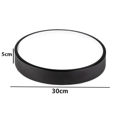 Mennyezeti LED mennyezeti lámpa fali lámpa kör 2640lm 30W 4000K IP22 fekete