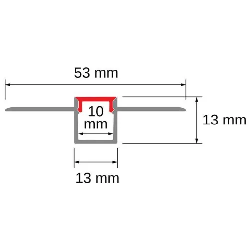 LED szalag profil, eloxált alumínium, tejfehér, 1m GK Masterled