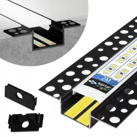 Profil LED szalagokhoz Fekete eloxált 2m GK Masterled