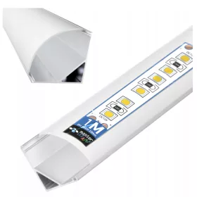 LED szalagprofil, ferde, ezüst eloxált, 1m Masterled