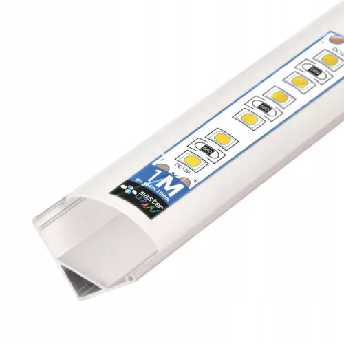 LED szalagprofil, ferde, ezüst eloxált, 1m Masterled