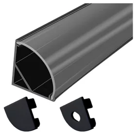   LED szalagprofil, ferde, alumínium, átlátszó, 2m Masterled