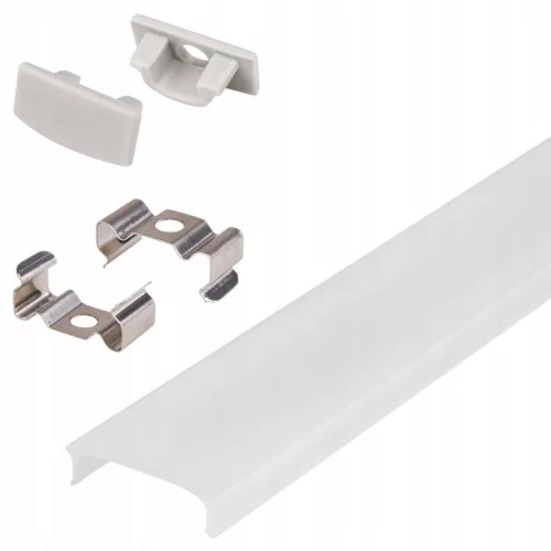 LED szalagprofil, ezüst eloxált alumínium, felületre szerelhető, 2m Masterled