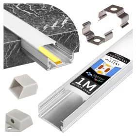Profil LED szalagokhoz ezüst eloxált 1m Slim Masterled