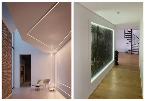 Profil LED szalagokhoz PVC tejfehér felületre szerelhető 1m sarok Masterled