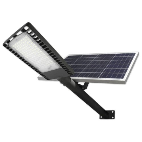 SOLAR Utcai Lámpa LED lámpatest Szürke 120W 6000K Hideg 9500lm IP65 SZÜKSÉGÉRZÉKELŐ TÁVIRÁNYÍTÓVAL + FOGANTYÚ