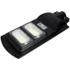 LED napelemes utcai lámpa fekete 100W 6000K hideg IP65 mozgás- és szürkületérzékelő + távirányító