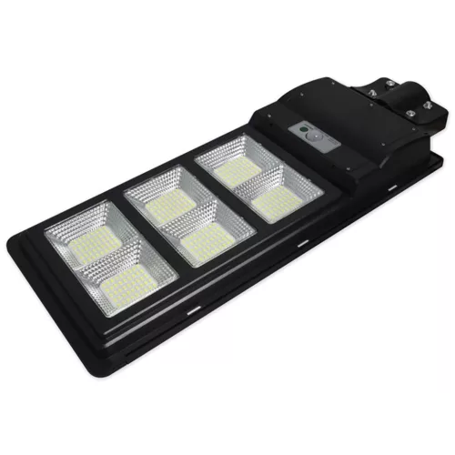 LED napelemes utcai lámpa fekete 270W 6000K hideg IP65 mozgás- és alkonyérzékelő + távirányító