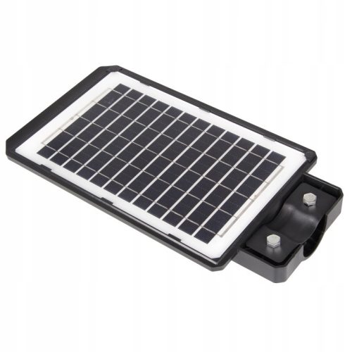 Napelemes LED kerti utcai lámpa 100W 6000K Hidegfényű mozgás- és alkonykapcsolóval, fekete, IP65 Masterled