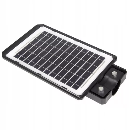 Napelemes LED kerti utcai lámpa 100W 6000K Hidegfényű mozgás- és alkonykapcsolóval, fekete, IP65 Masterled