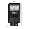 Napelemes LED kerti utcai lámpa 100W 6000K Hidegfényű mozgás- és alkonykapcsolóval, fekete, IP65 Masterled