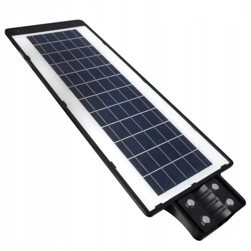 Napelemes LED kerti utcai lámpa, 400 W, 6000 K, hideg fényű, mozgás- és alkonyérzékelővel, fekete, IP65, Masterled