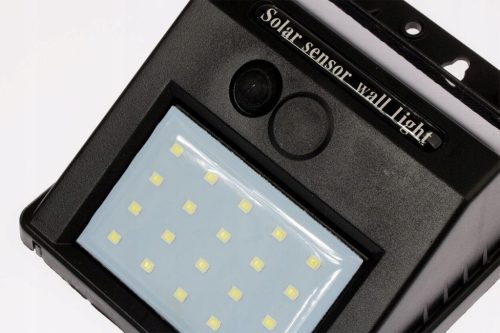 LED napelemes reflektor 3W 5500-6000K hideg IP65 fekete alkonyérzékelő