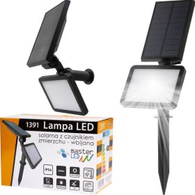   Solar LED spotlámpa 3W 5500-6000K hideg IP54 fekete Masterled érzékelő