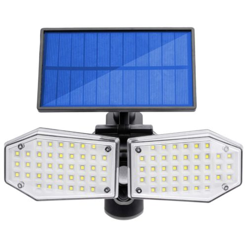Napelemes reflektor lámpa 78x LED 15W 450lm Hideg mozgásérzékelő IP65