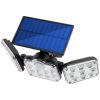 Napelemes reflektor lámpa 138x LED 10W 480lm Hideg IP65 mozgásérzékelő + Távirányító