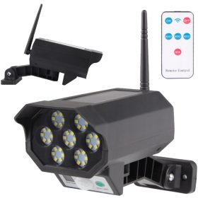   LED napelemes lámpa hamis kamera kültéri kerti mozgásérzékelő + távirányító