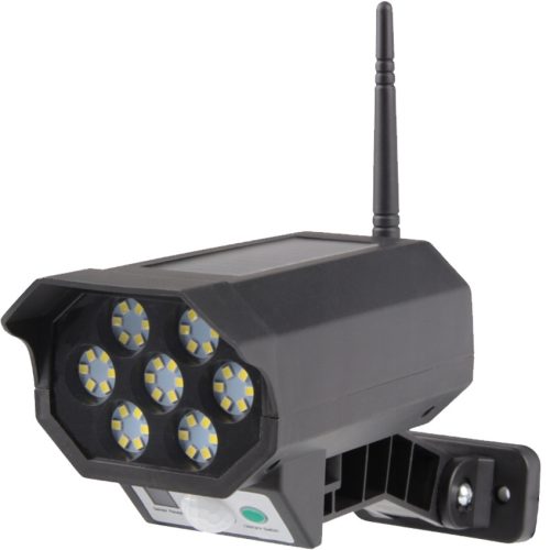 LED napelemes lámpa hamis kamera kültéri kerti mozgásérzékelő + távirányító