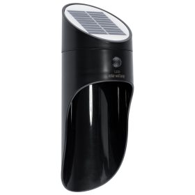   Napelemes kerti fali lámpa LED homlokzati lámpa 5000K mozgásérzékelő fekete