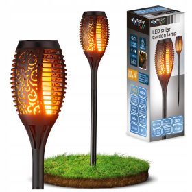 Lánghatású, napelemes LED-es kerti lámpa, 40 cm, IP65