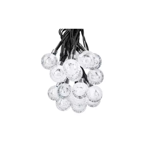 Napelemes LED girland fényfüzér 20LED 24lm 3000K Meleg fehér Kerek IP44 4,85m Masterled