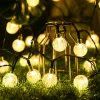Napelemes LED girland fényfüzér 20LED 24lm 3000K Meleg fehér Kerek IP44 4,85m Masterled