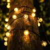 Napelemes LED girland fényfüzér 20LED 24lm 3000K Meleg fehér Kerek IP44 4,85m Masterled