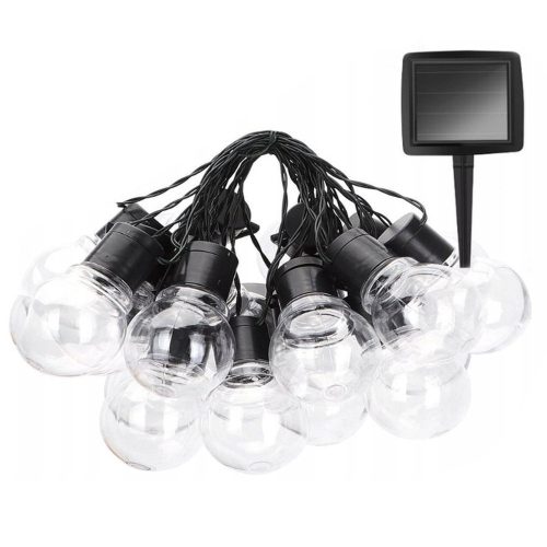 Solar GIrland  DEKORATÍV Fénylánc 3,35m 10xLED ÁTLÁTSZÓ golyók 3000K