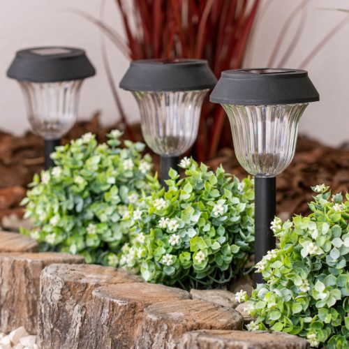 LED napelemes kerti lámpa 5500-6000K IP44 38cm szürkületérzékelő