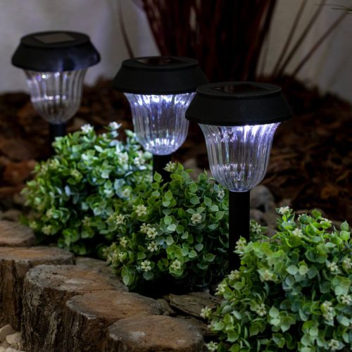 LED napelemes kerti lámpa 5500-6000K IP44 38cm szürkületérzékelő