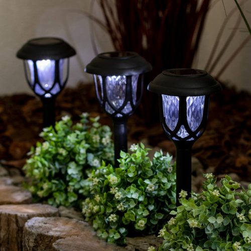 LED napelemes kerti lámpa 5500-6000K IP44 40cm szürkületérzékelő