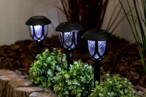 LED napelemes kerti lámpa 5500-6000K IP44 40cm szürkületérzékelő