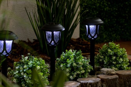 LED napelemes kerti lámpa 5500-6000K IP44 40cm szürkületérzékelő