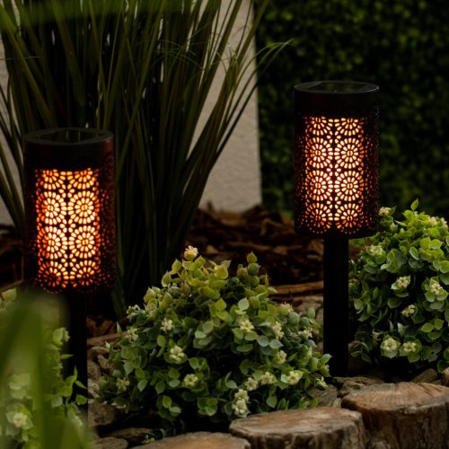 Napelemes kerti lámpa LED függő zseblámpa 39cm IP44 alkonyérzékelő