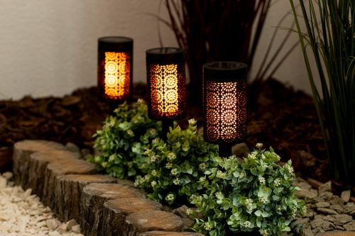 Napelemes kerti lámpa LED függő zseblámpa 39cm IP44 alkonyérzékelő