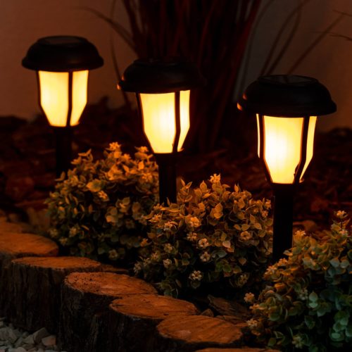 Napelemes kerti lámpa LED függőlámpa 40cm IP44 szürkületérzékelő