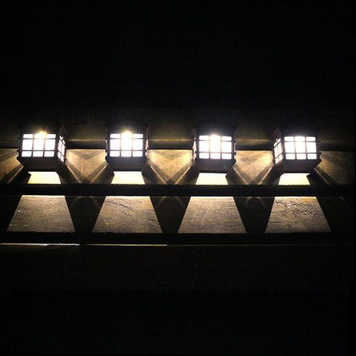 Solar LED Oldalfali lámpa fekete IP44