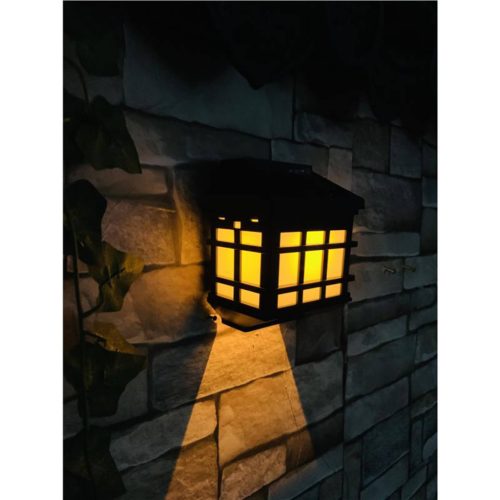 Solar LED Oldalfali lámpa fekete IP44