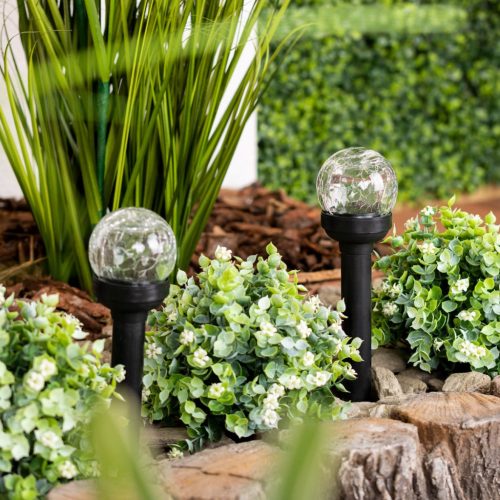 LED napelemes kerti lámpa 5500-6000K IP44 33cm szürkületérzékelő